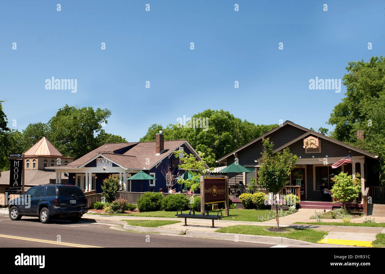 La scimmia schiumoso Coffee Shop on 12th Avenue South, Nashville Tennessee Foto Stock