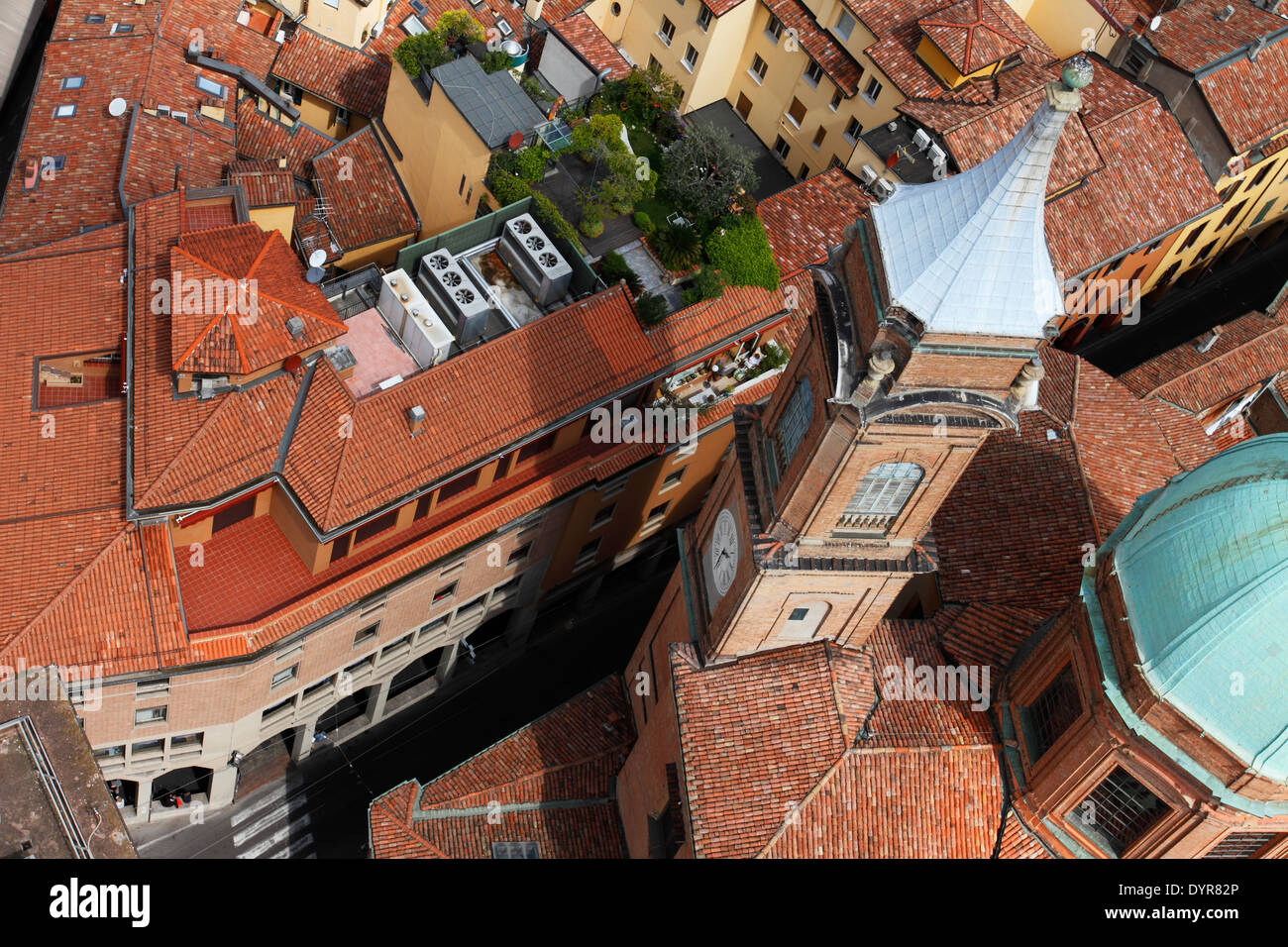 Vista di Bologna dalla Torre Asinelli Foto Stock