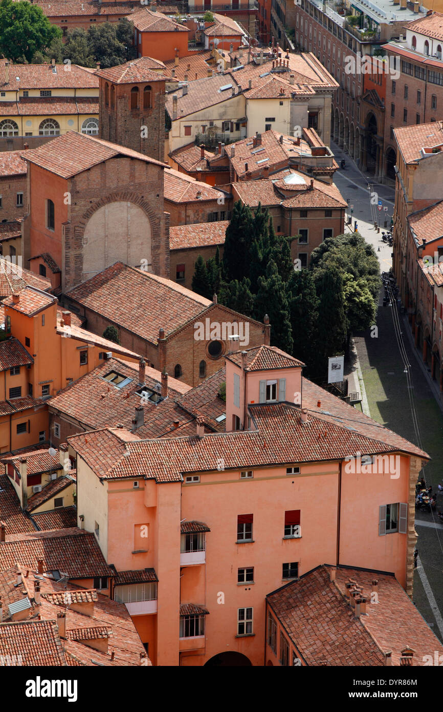 Vista di Bologna dalla Torre Asinelli Foto Stock