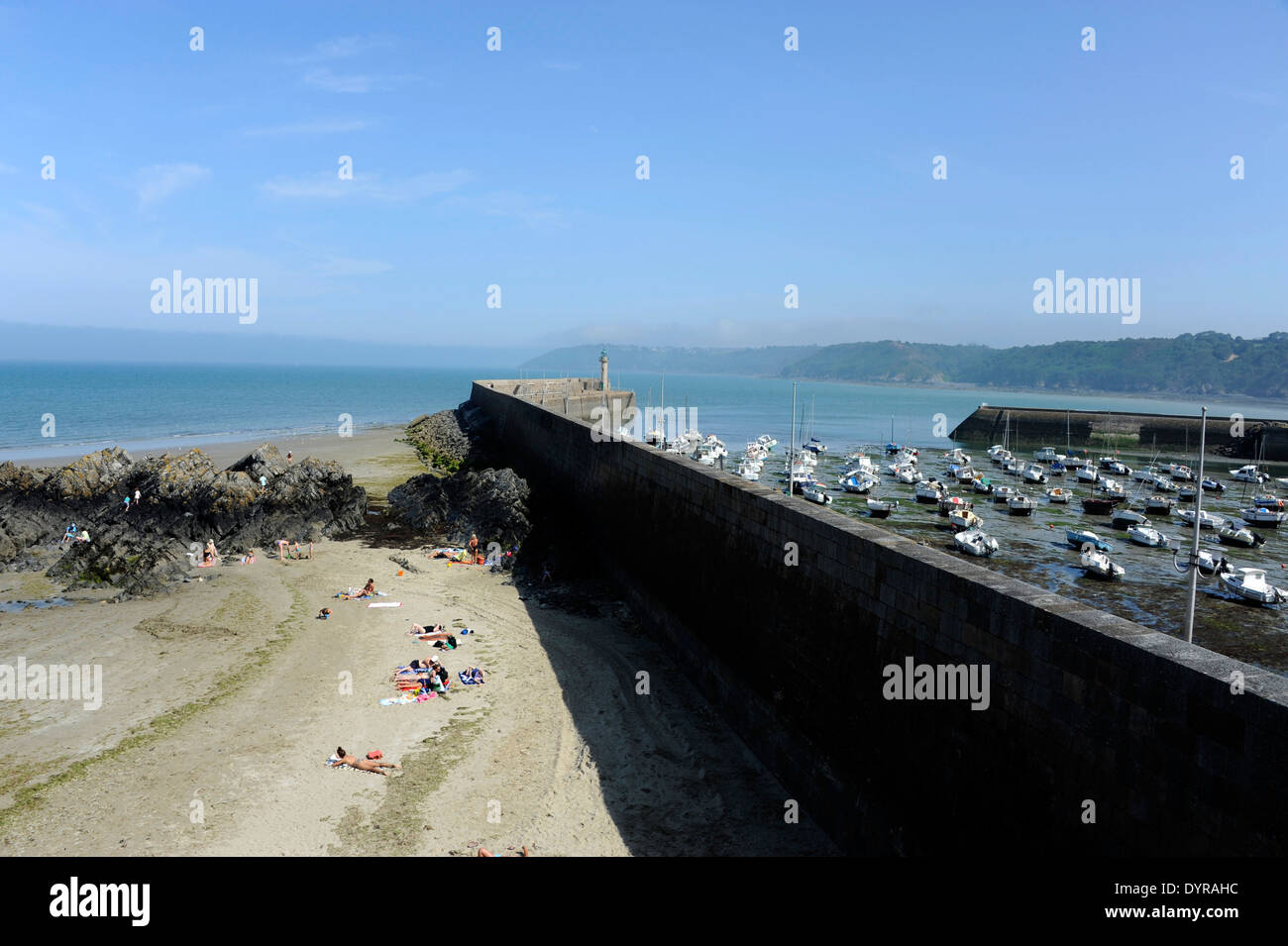 Binic porto vicino Saint-Brieuc, jetée de Penthièvre, Cotes-d'Armor,Bretagne,Brittany,Francia Foto Stock