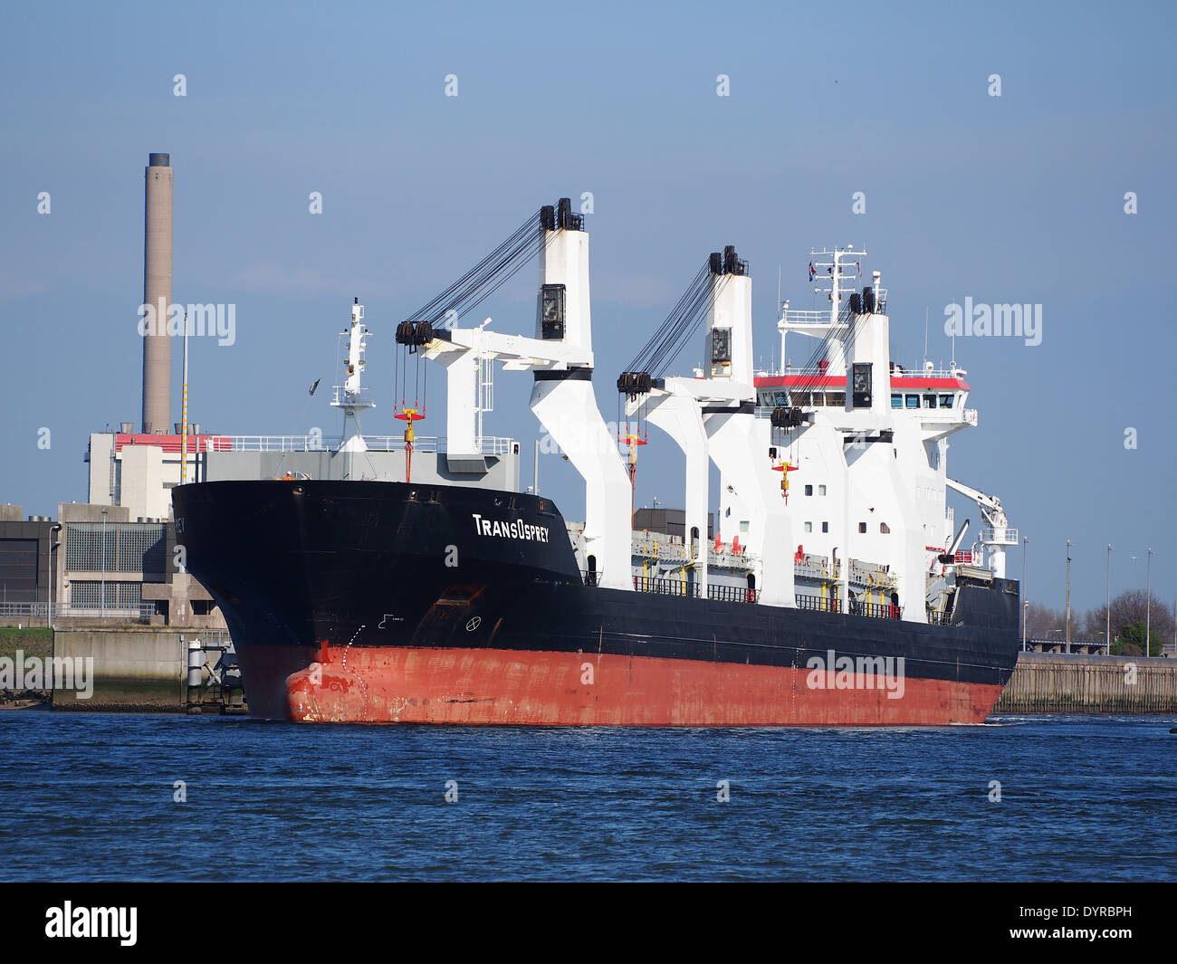 TRANSOSPREY, IMO 9213090, nave da carico generale registrata a Gibilterra, a blocchi di IJmuiden, porto di Amsterdam, Foto Stock