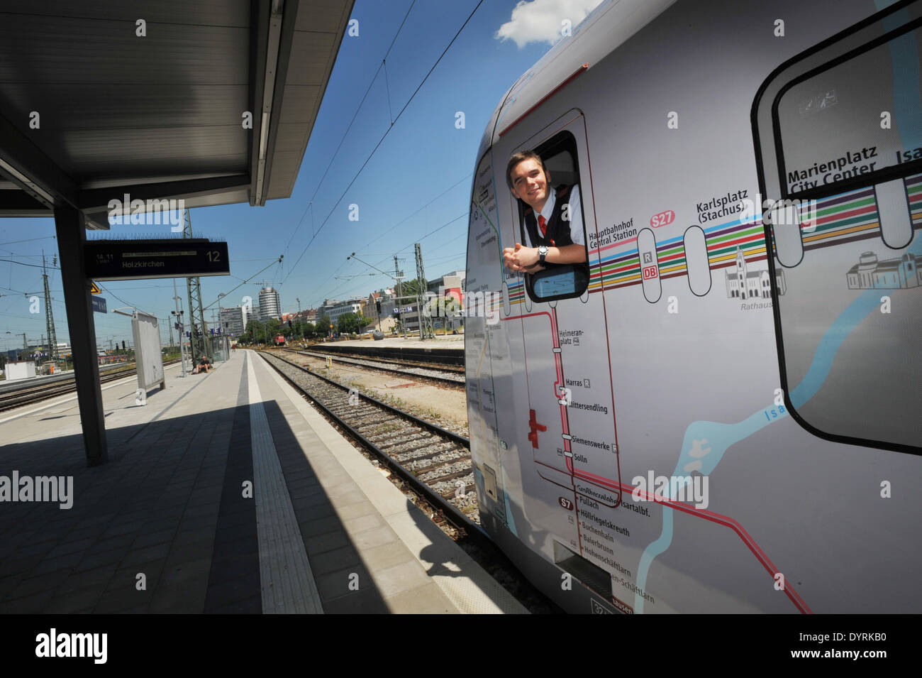 Sueddeutsche Zeitung e MVV organizzato un S-Bahn anniversario tour intorno a Monaco di Baviera, 2012 Foto Stock