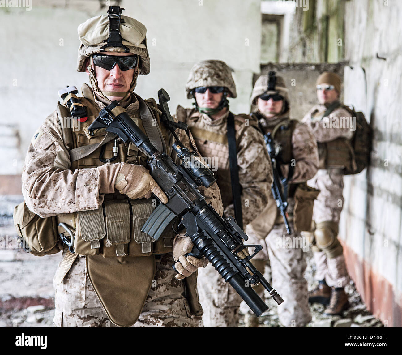 Squadra di marines Foto Stock