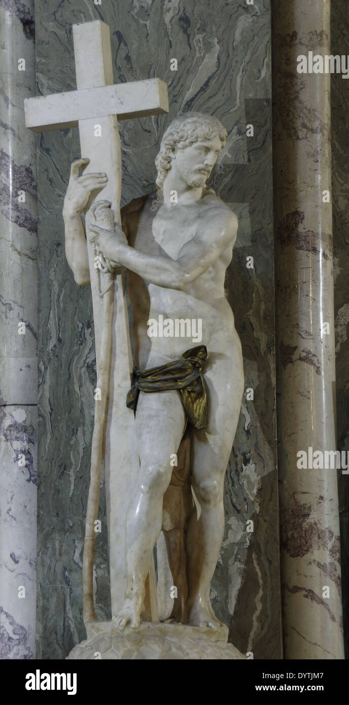Michelangelo Buonarroti (1475-1564). Il Cristo della Minerva. La scultura in marmo, 1521. Santa Maria sopra Minerva. L'Italia. Roma. Foto Stock