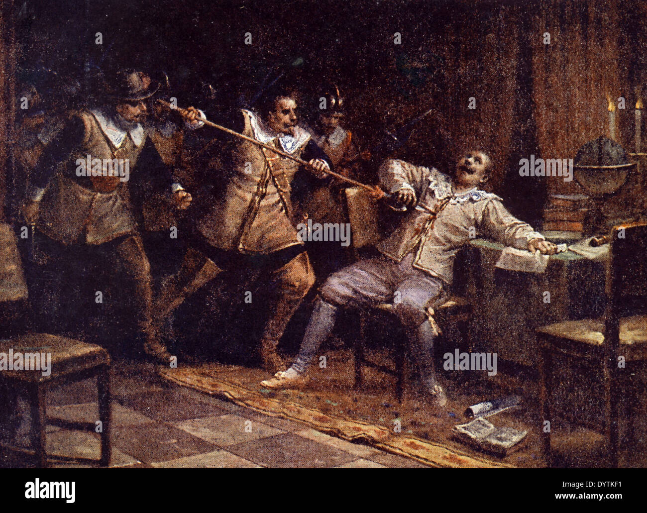 Wallenstein, Albrecht Wenzel Eusebius von, 24.9.1583 - 25.2.1634, Bohemian generale, il suo assassinio in Eger (Cheb) Foto Stock