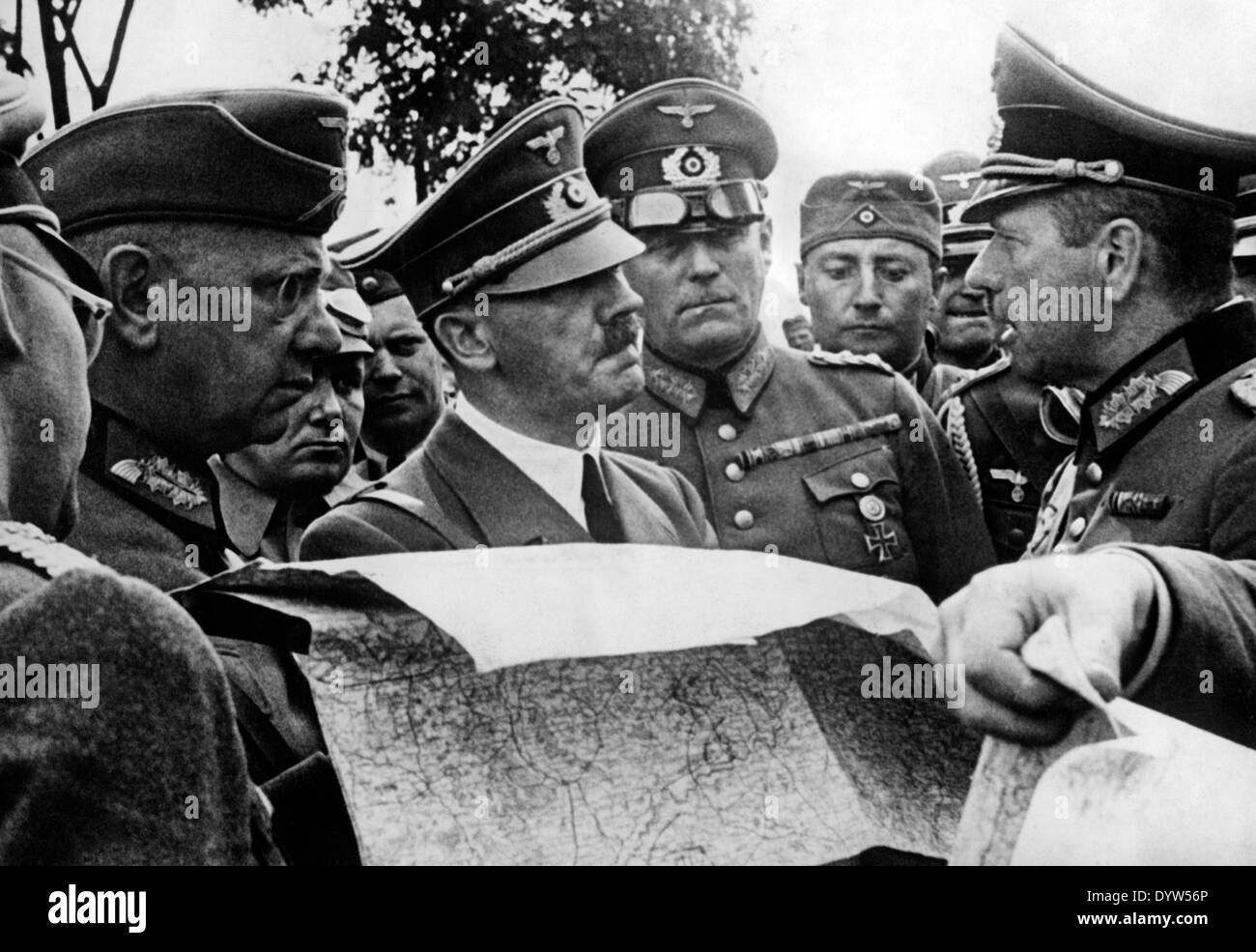 Adolf Hitler visita il fron in Polonia, 1939 Foto Stock