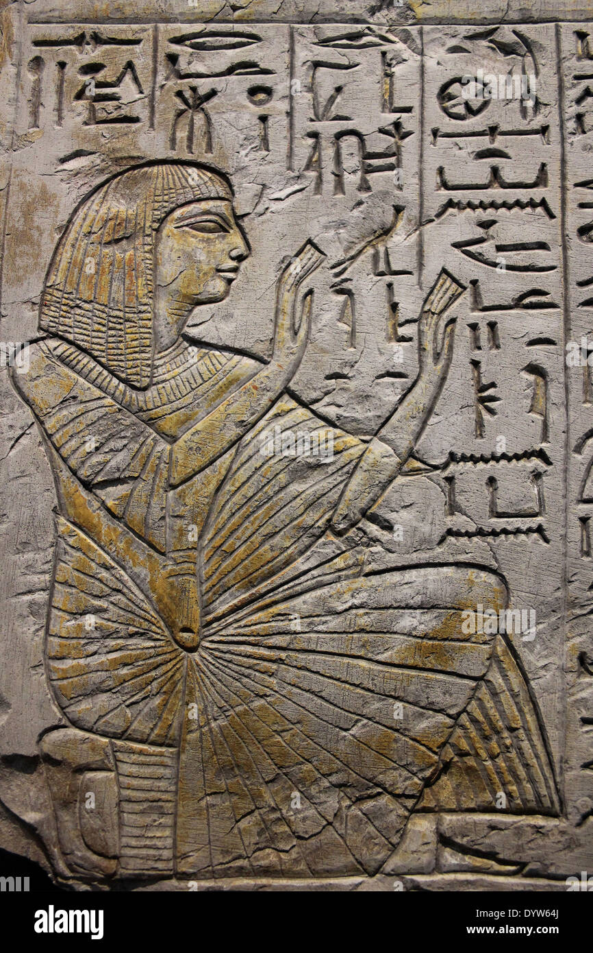 Rilievo di calcare Carving di Ramose XIX dinastia Foto Stock