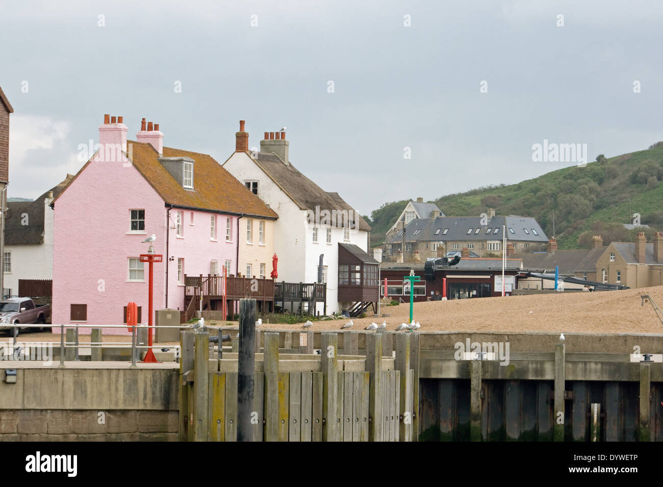 Proprietà a West Bay nel Dorset, Regno Unito Foto Stock