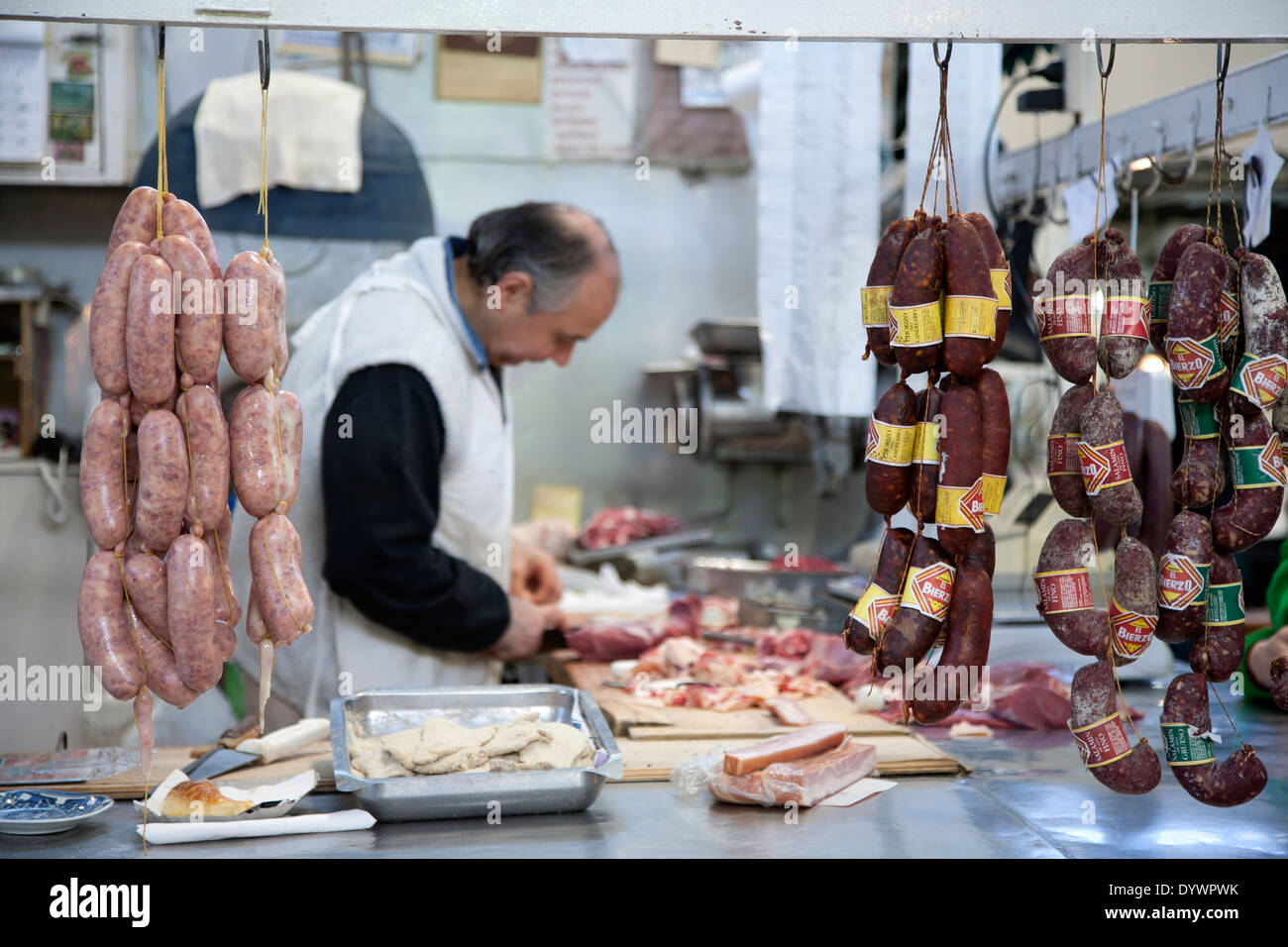 Macelleria. Mercato di San Telmo. Buenos Aires. Argentina Foto Stock