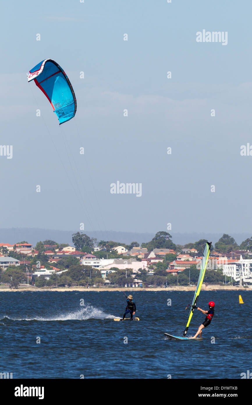 Kite e Windsurf al Pelican Point Perth Western Australia Foto Stock