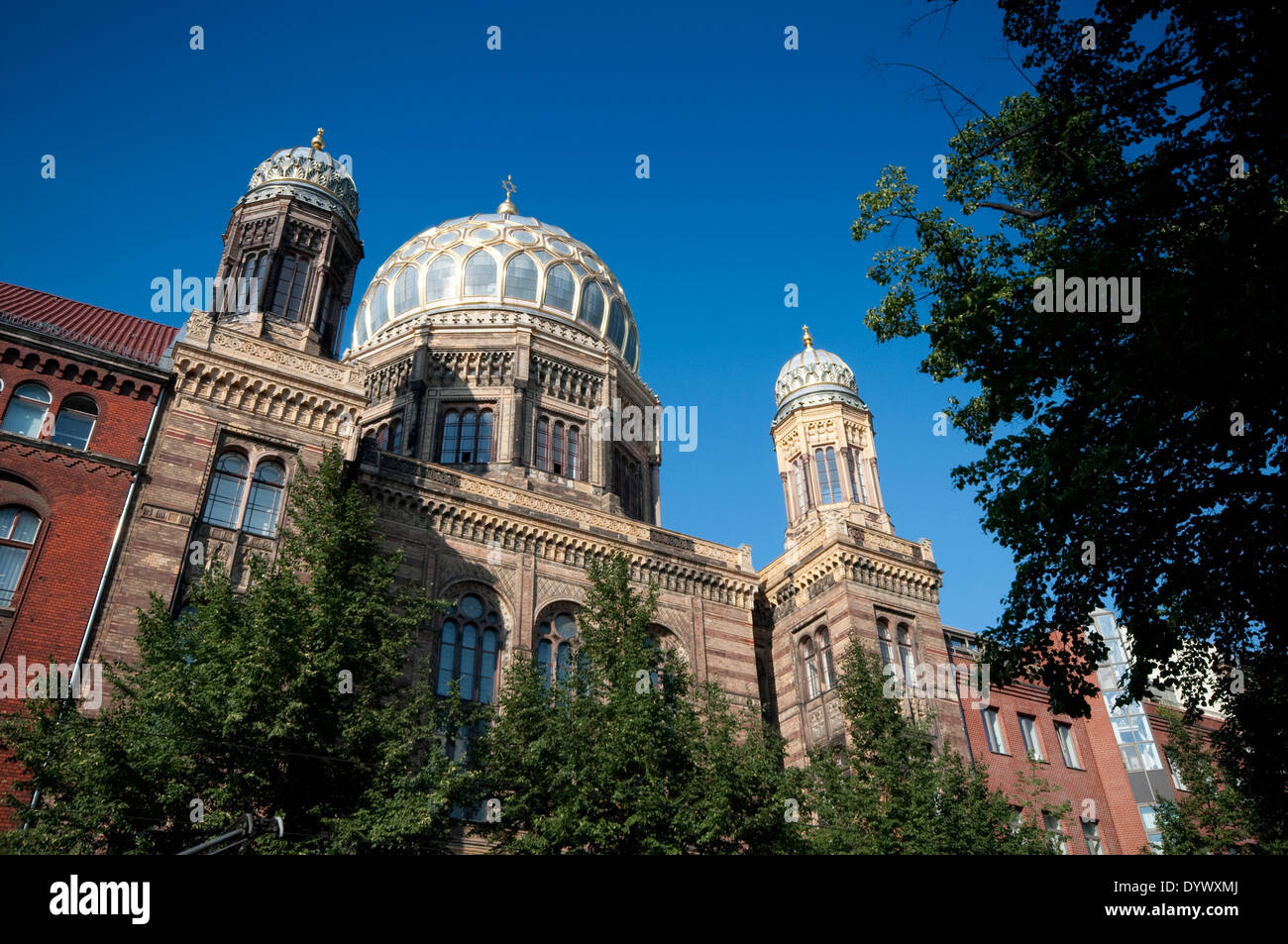 Germania, Berlino, Oranienburger Strasse, la Nuova Sinagoga Foto Stock