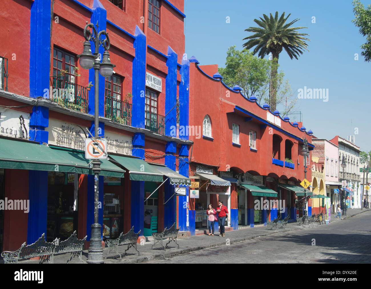 Avenida La Paz strada principale dello shopping di San Angelo Città del Messico MESSICO Foto Stock