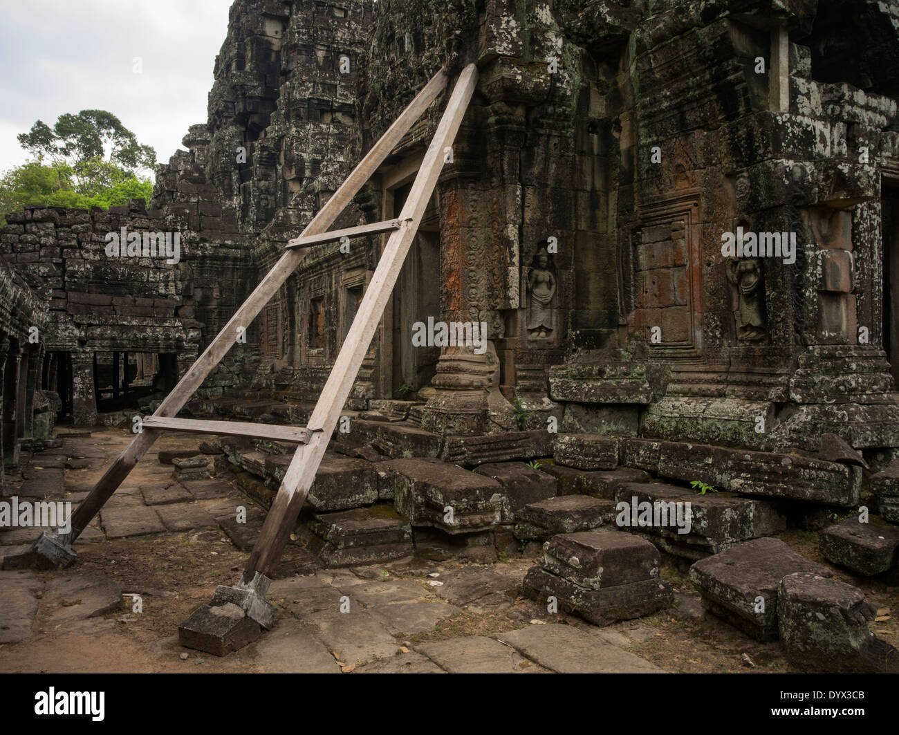 Il Banteay Kdei monastero buddista / i resti di un tempio. Siem Reap, Cambogia Foto Stock