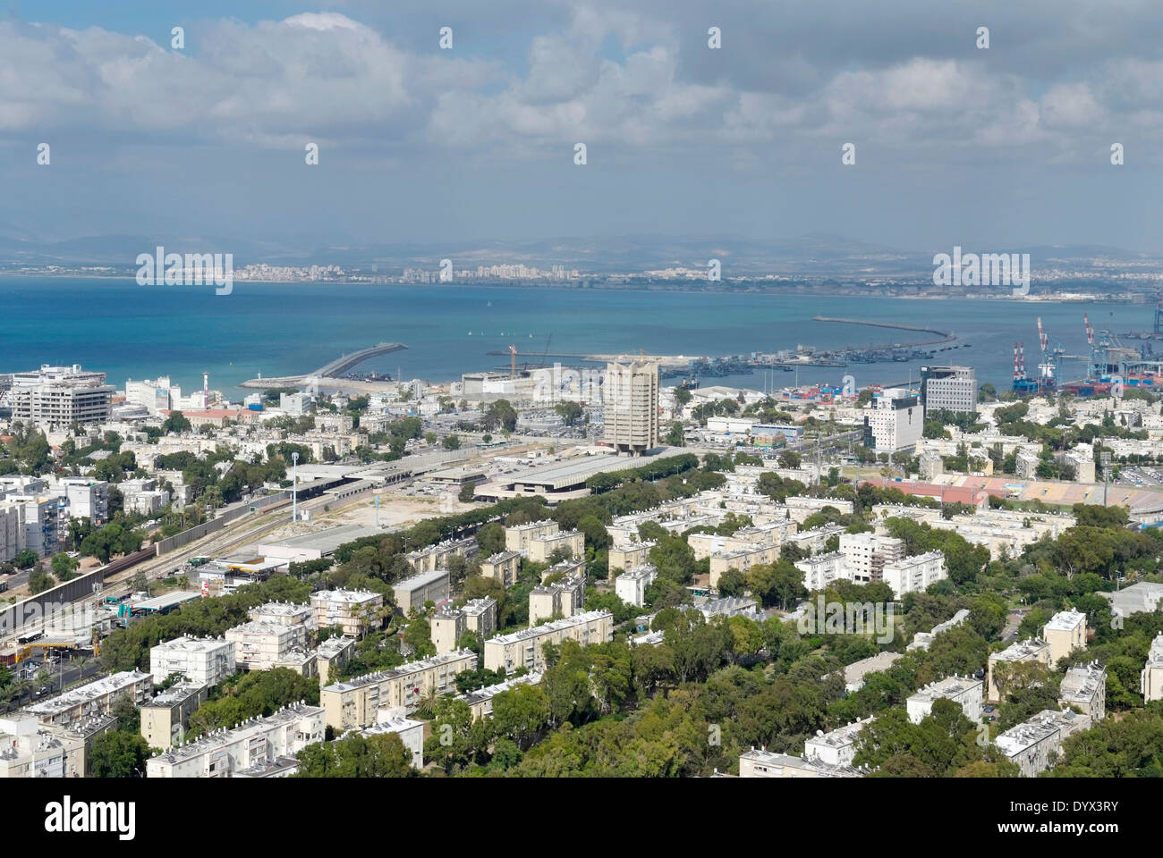 Haifa, vista del centro della città Foto Stock