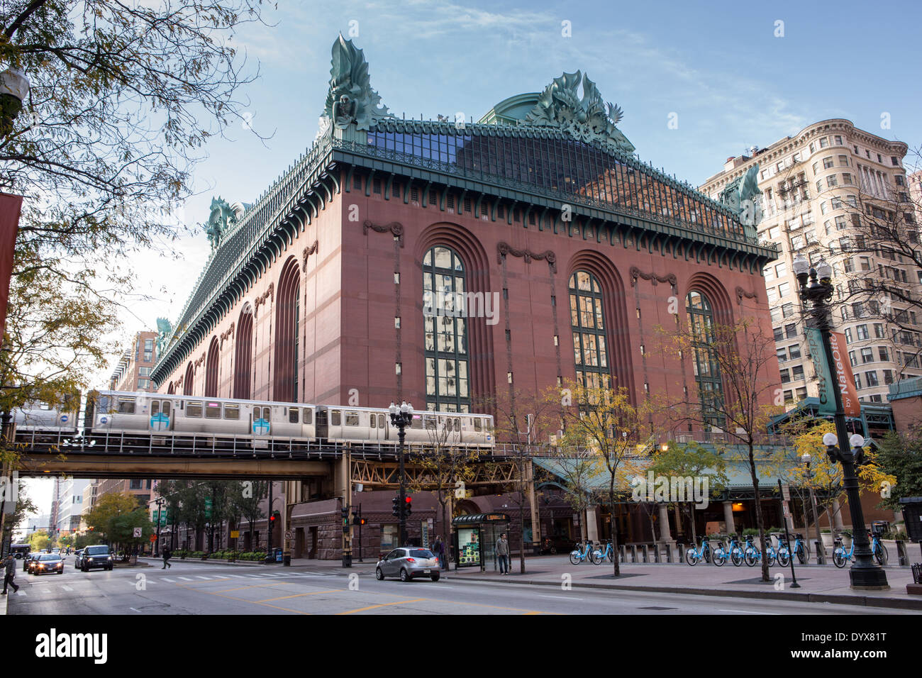 Harold Washington Library Center su South State Street, Chicago, IL. Foto Stock