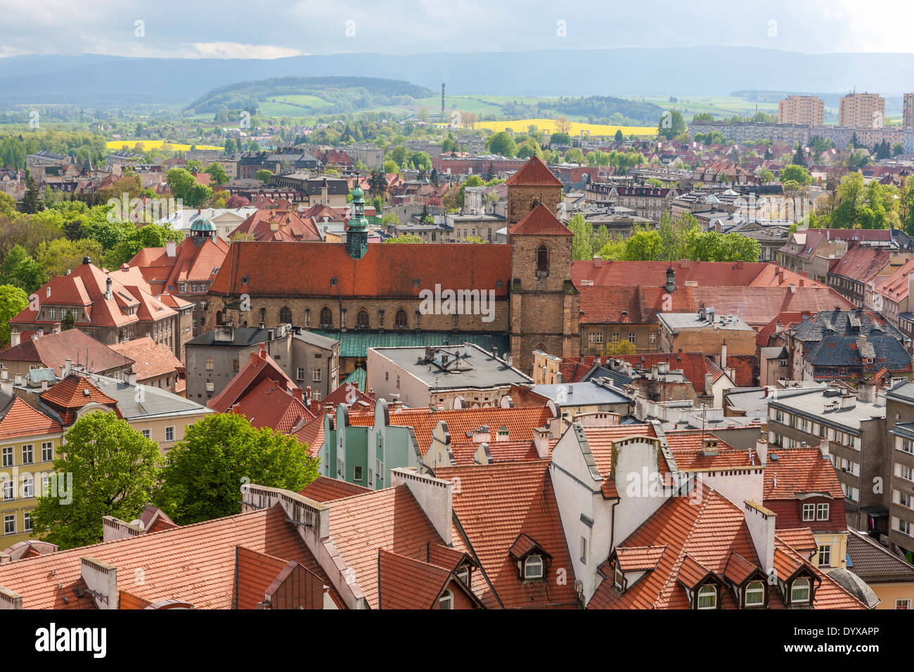 Vista dalla fortezza di Klodzko, Bassa Slesia, Polonia, l'Europa. Foto Stock