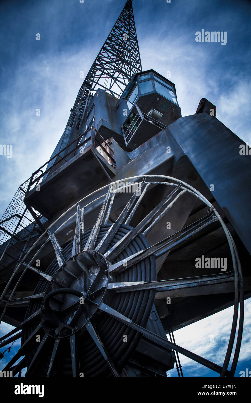 Un vecchio dock gru su Cockatoo Island, il Porto di Sydney Foto Stock