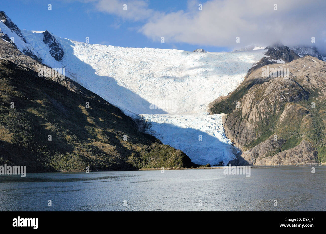 Glacier Italia (Italia). Il braccio di nord-ovest del Canale di Beagle corre attraverso il cosiddetto Vicolo del ghiacciaio Foto Stock