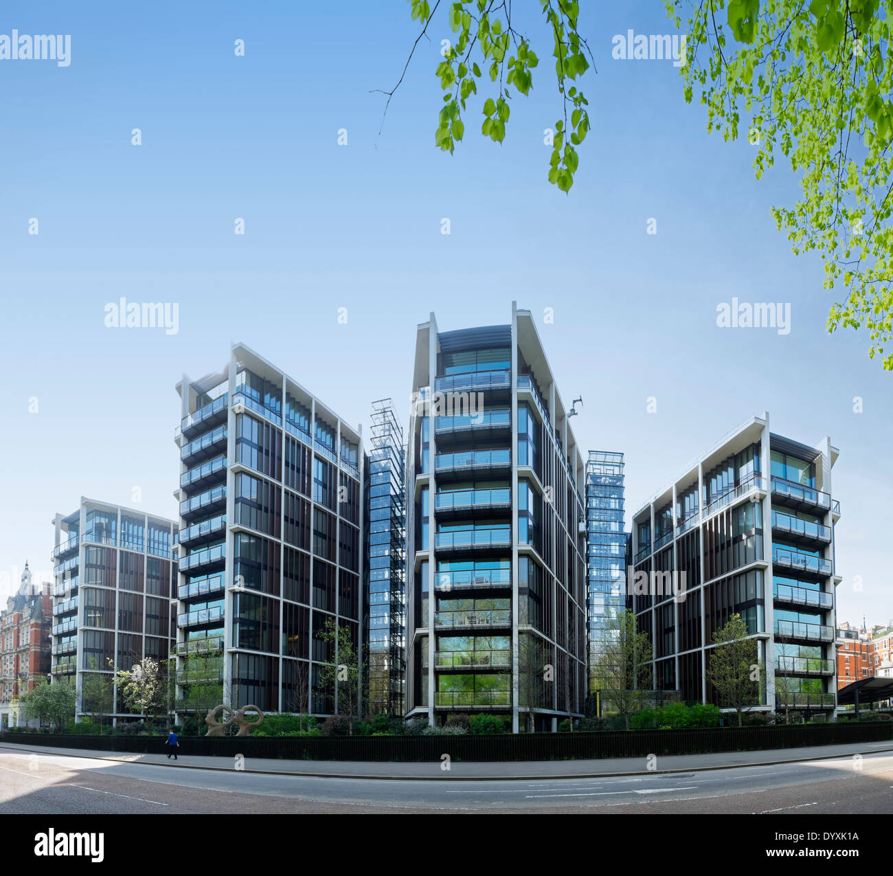 Ultra costoso appartamento edifici ad uno Hyde Park in Knightsbridge London Regno Unito Foto Stock