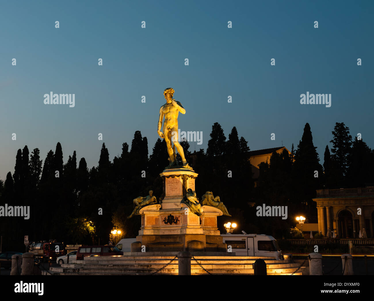 David di Michelangelo Firenze la mattina presto Foto Stock