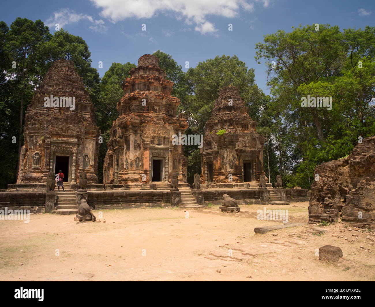Preah Ko tempio ( Roluos Group ) , Siem Reap, Cambogia Foto Stock