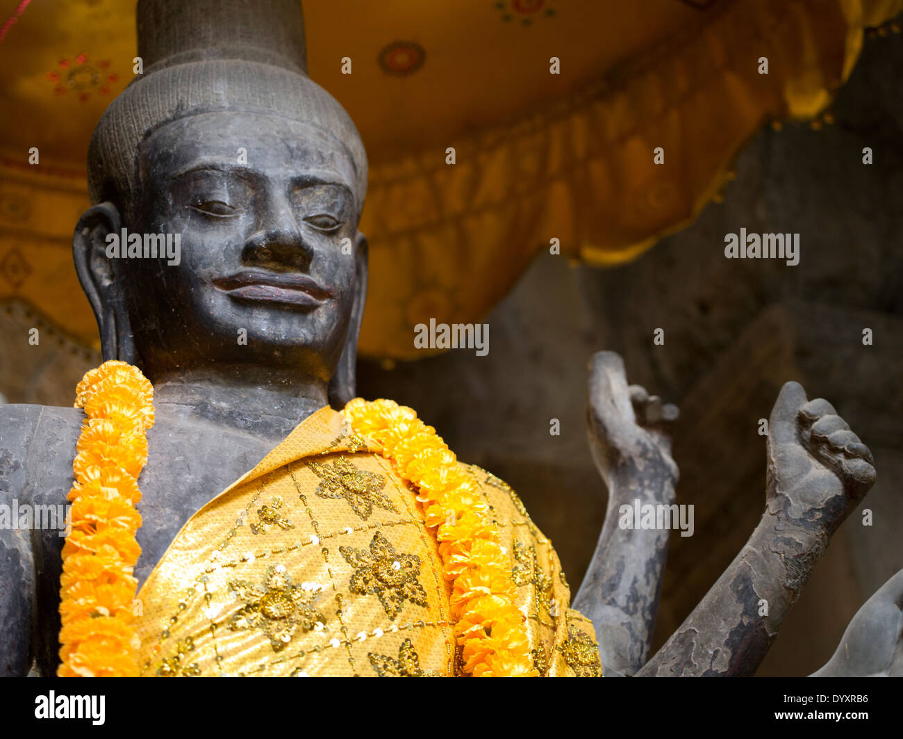 Statua buddista a Angkor Wat, Tempio buddista complessa, Siem Reap, Cambogia Foto Stock