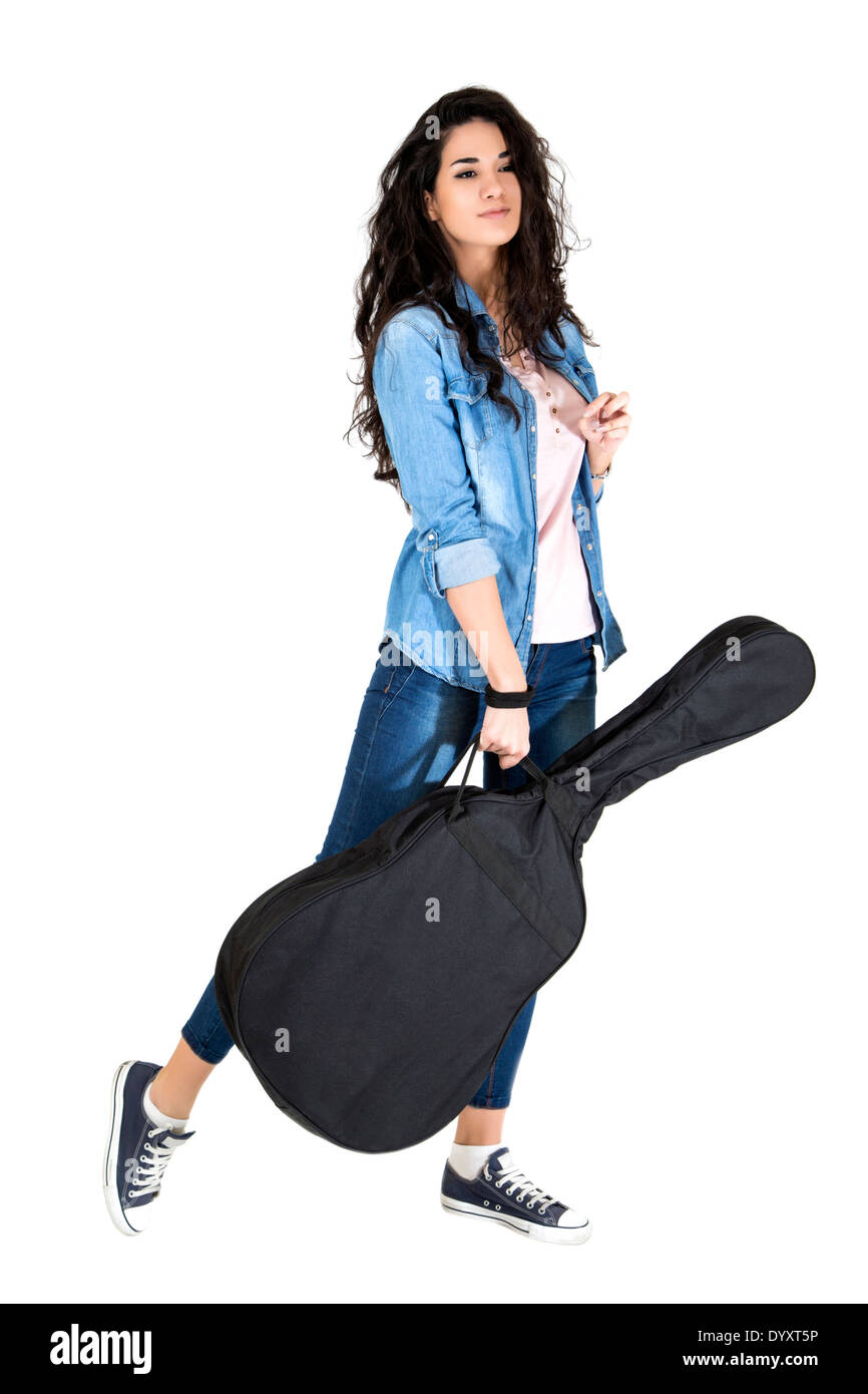 Giovane donna con la chitarra Foto Stock