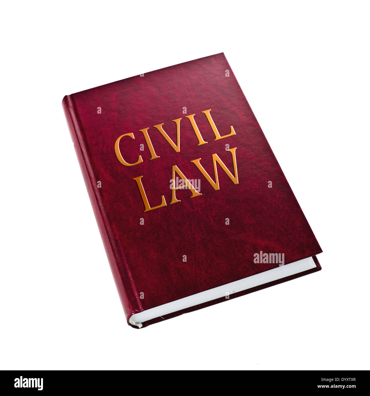 Diritto civile libro rilegato isolati su sfondo bianco Foto Stock