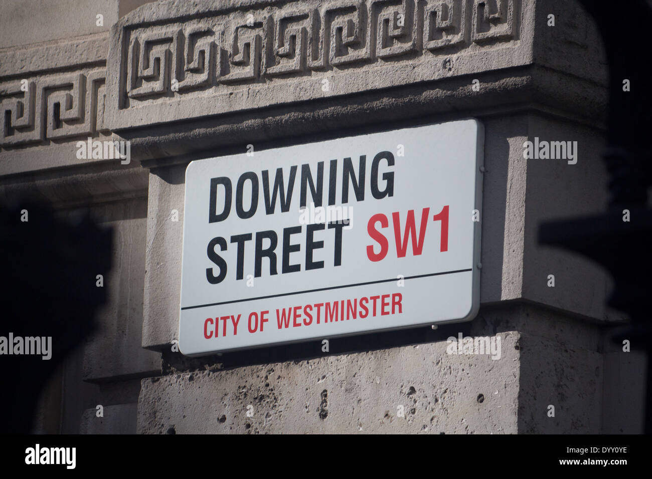 Downing Street Downing St SW1 segno City of Westminster Londra Inghilterra REGNO UNITO Foto Stock