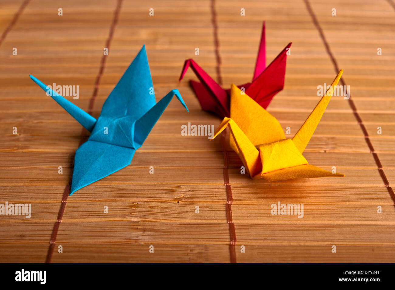 Colorate gru origami Foto Stock