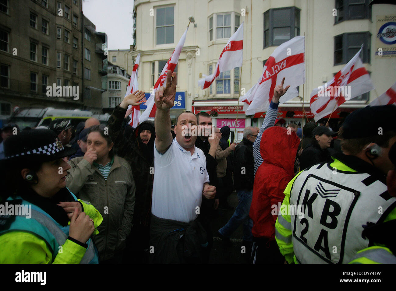 Marzo per Inghilterra Brighton 2014 Foto Stock