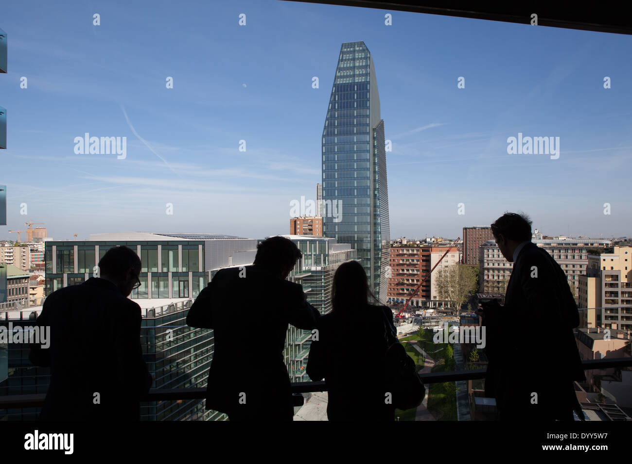 Torre Diamante (Diamond Tower) chiamato anche Diamantone, il Progetto Porta Nuova, Milano, Italia. Design by Lee Polisano di Kohn Pederse Foto Stock