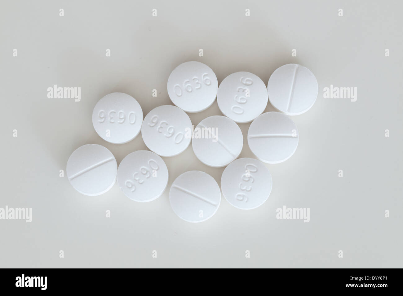 Percocet (ossicodone / paracetamolo) compresse. Percocet è un narcotico antidolorifico usato per il trattamento di entità da moderata a grave dolore acuto. Foto Stock