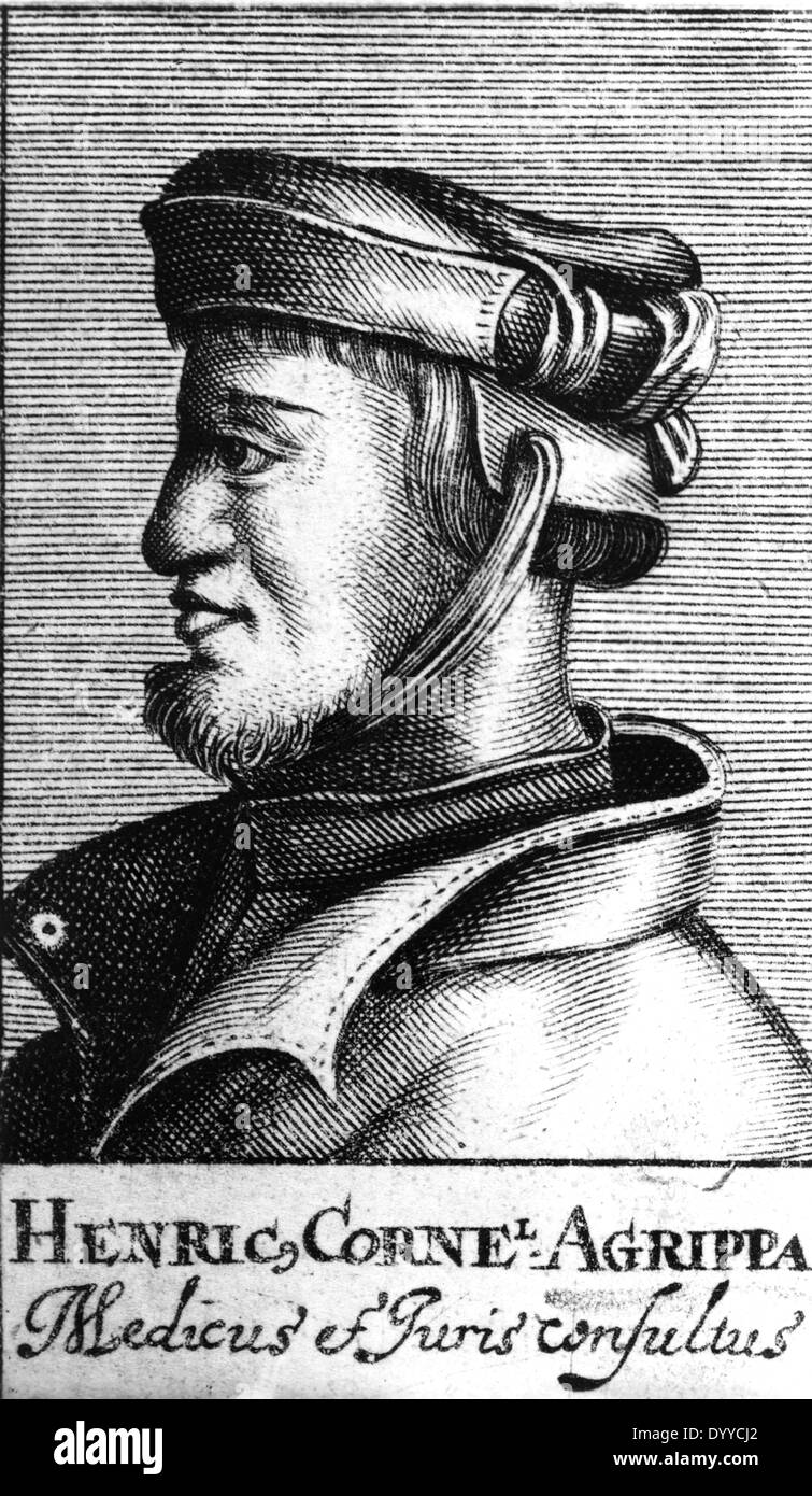 Il dott. med. Henricus Cornelius von Nettesheim Agrippa Foto Stock
