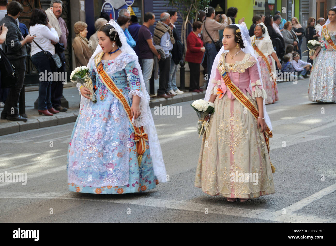 Valencia Fallas Parade, Marzo 2014 Foto Stock