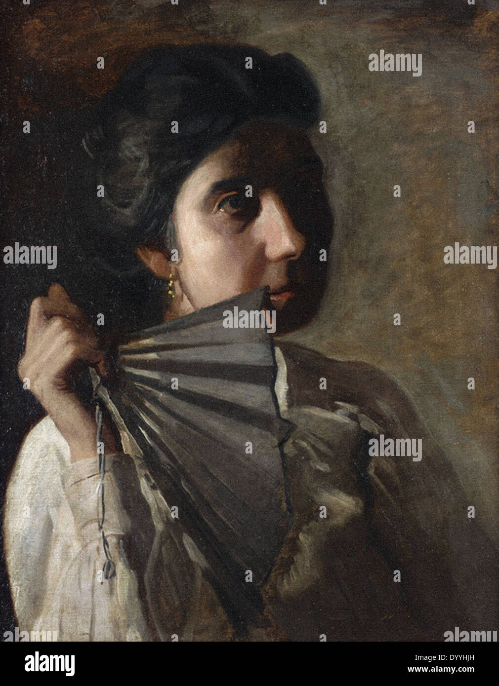 Thomas Eakins ragazza con una ventola; Ritratto di Miss Gutierrez Foto Stock