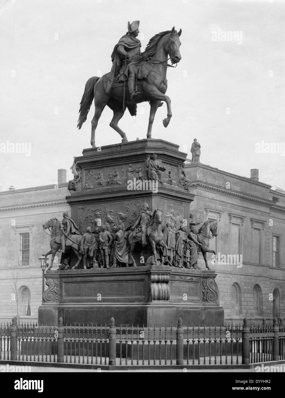 Statua equestre di Federico II il grande in Berlino, 1900 Foto Stock