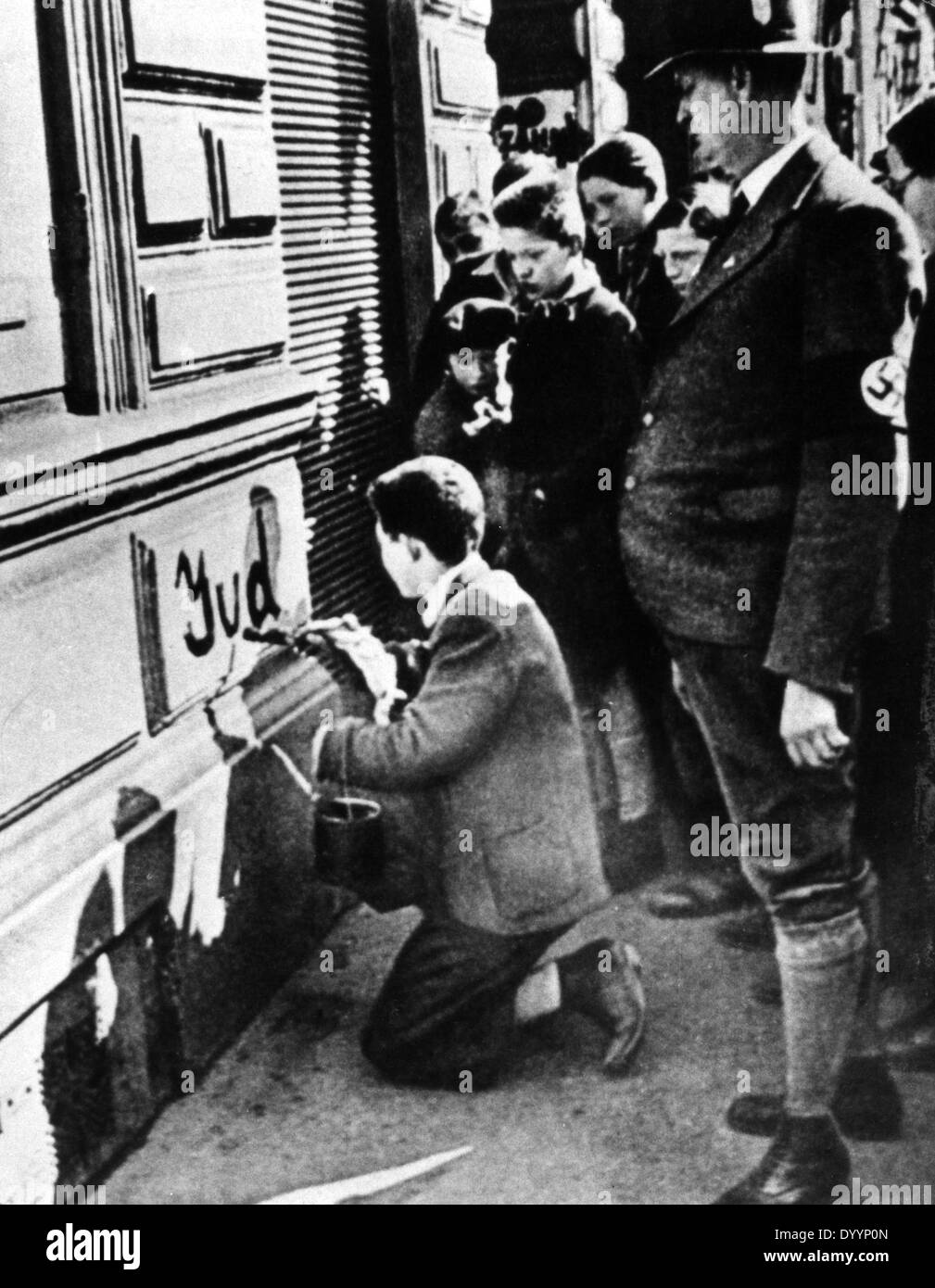 Anti-Semitic eccesso di Vienna, 1938 Foto Stock