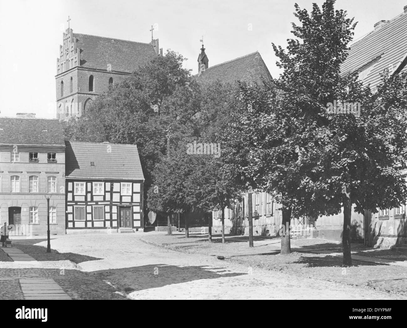 Il August-Bebel-luogo in Angermuende, ca. 1930 Foto Stock