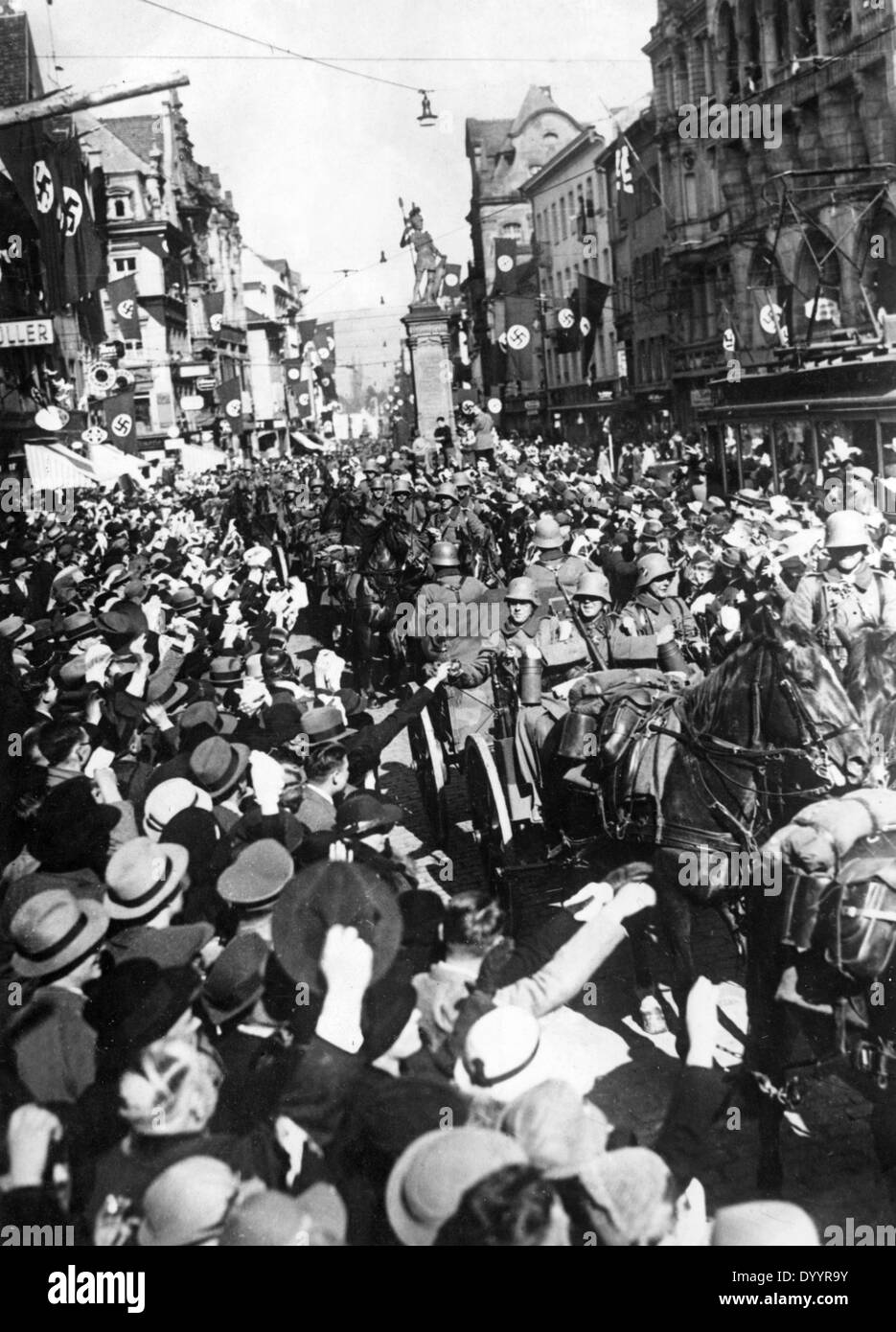 Occupazione della Renania dopo 07.03.1936 Foto Stock