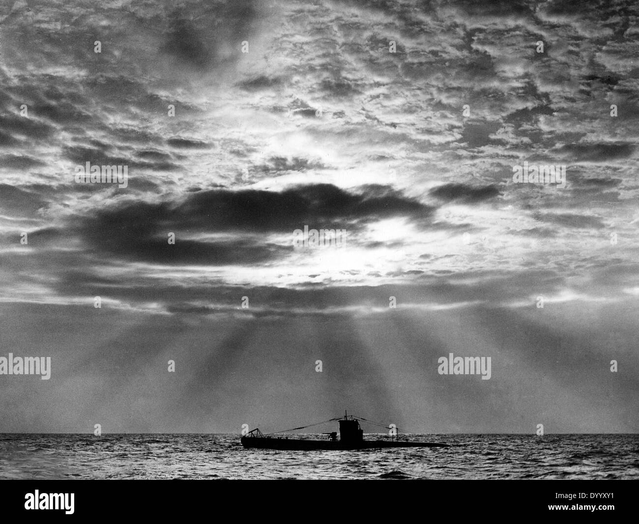 U-boat tedesca di pattuglia di combattimento, 1917 Foto Stock