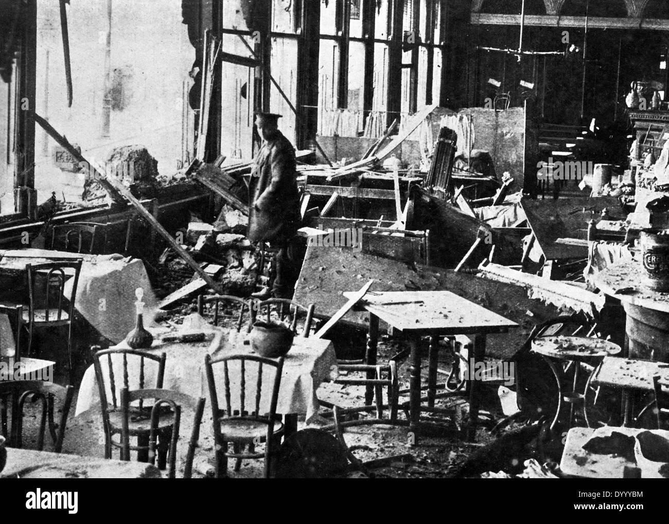 Distrutto hotel in Scarborough, 1915 Foto Stock