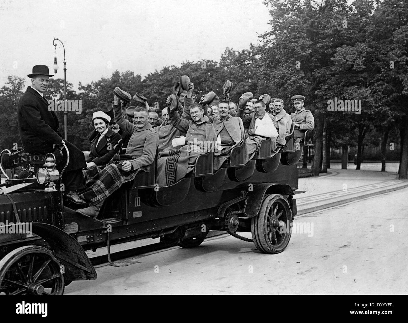 Feriti i soldati tedeschi a Berlino, 1914 Foto Stock