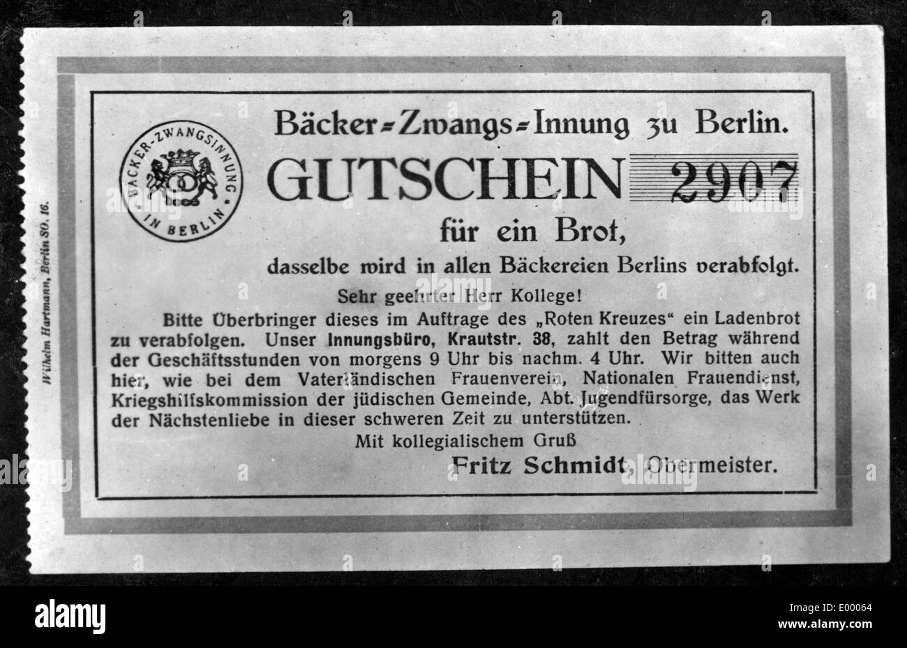 Il pane buono da Berlino, 1914 Foto Stock