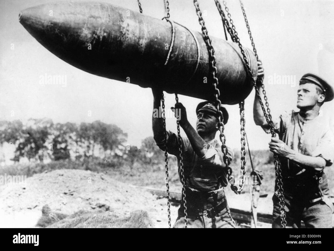 Inglese di artiglieria pesante soldati sul fronte occidentale, 1918 Foto Stock