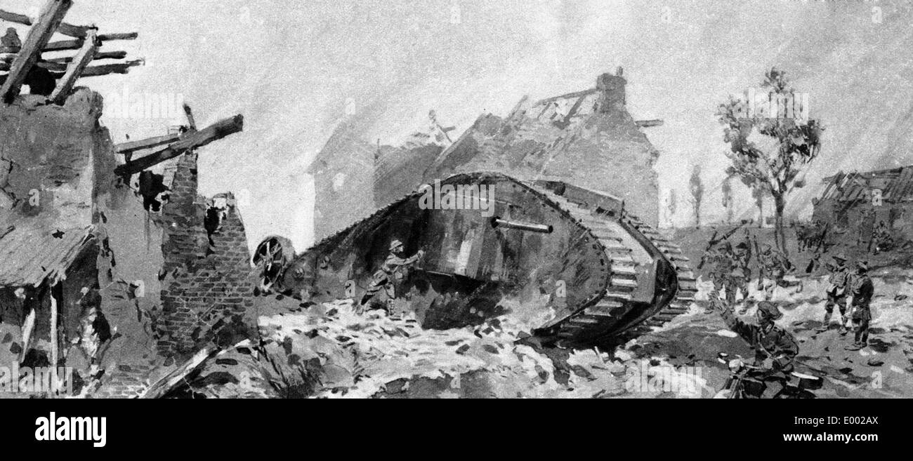 British attacco durante la battaglia della Somme, 1916 Foto Stock