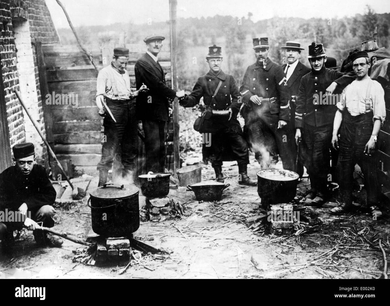 Campo belga cucina, 1914 Foto Stock