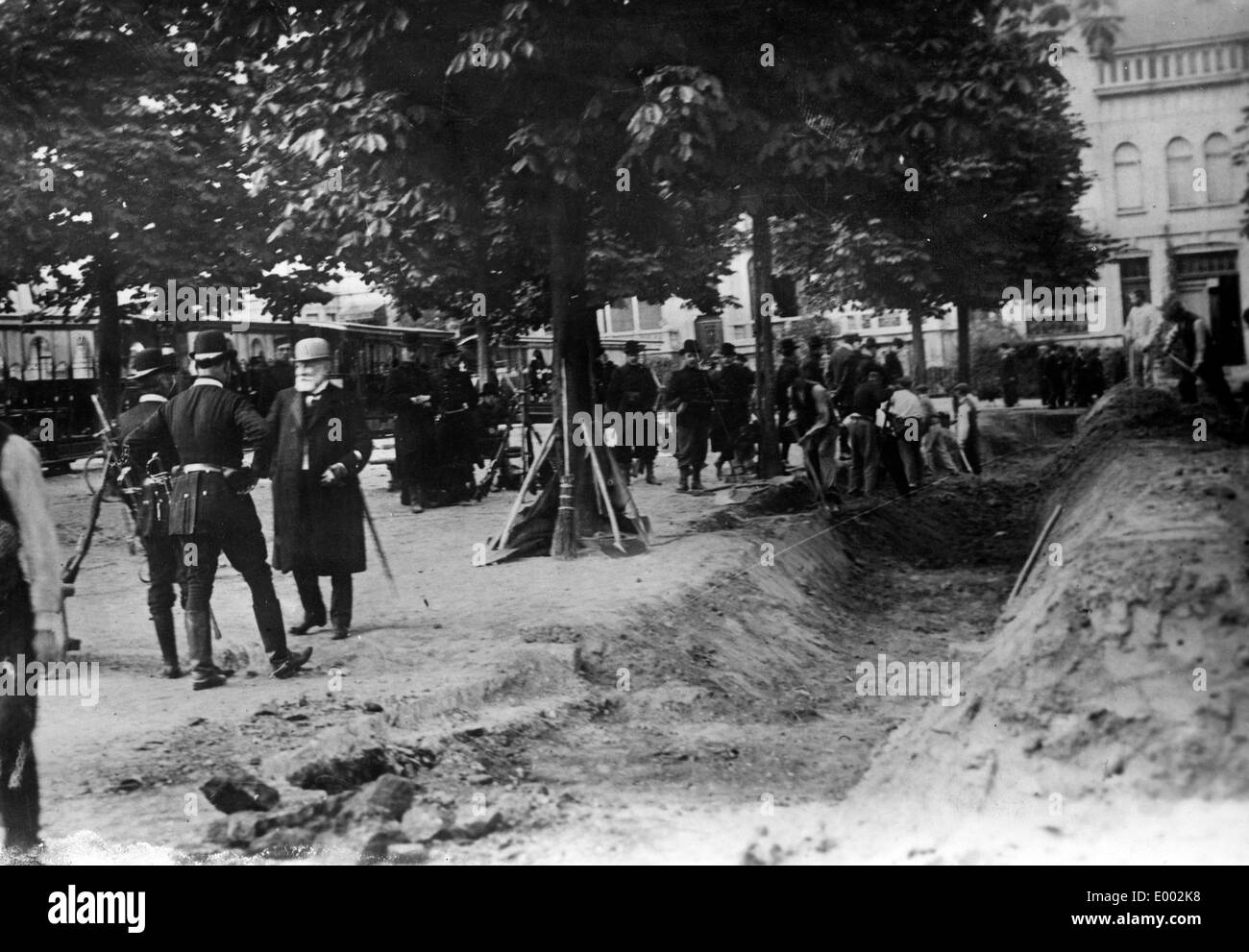 Preparazione della difesa a Bruxelles, 1914 Foto Stock