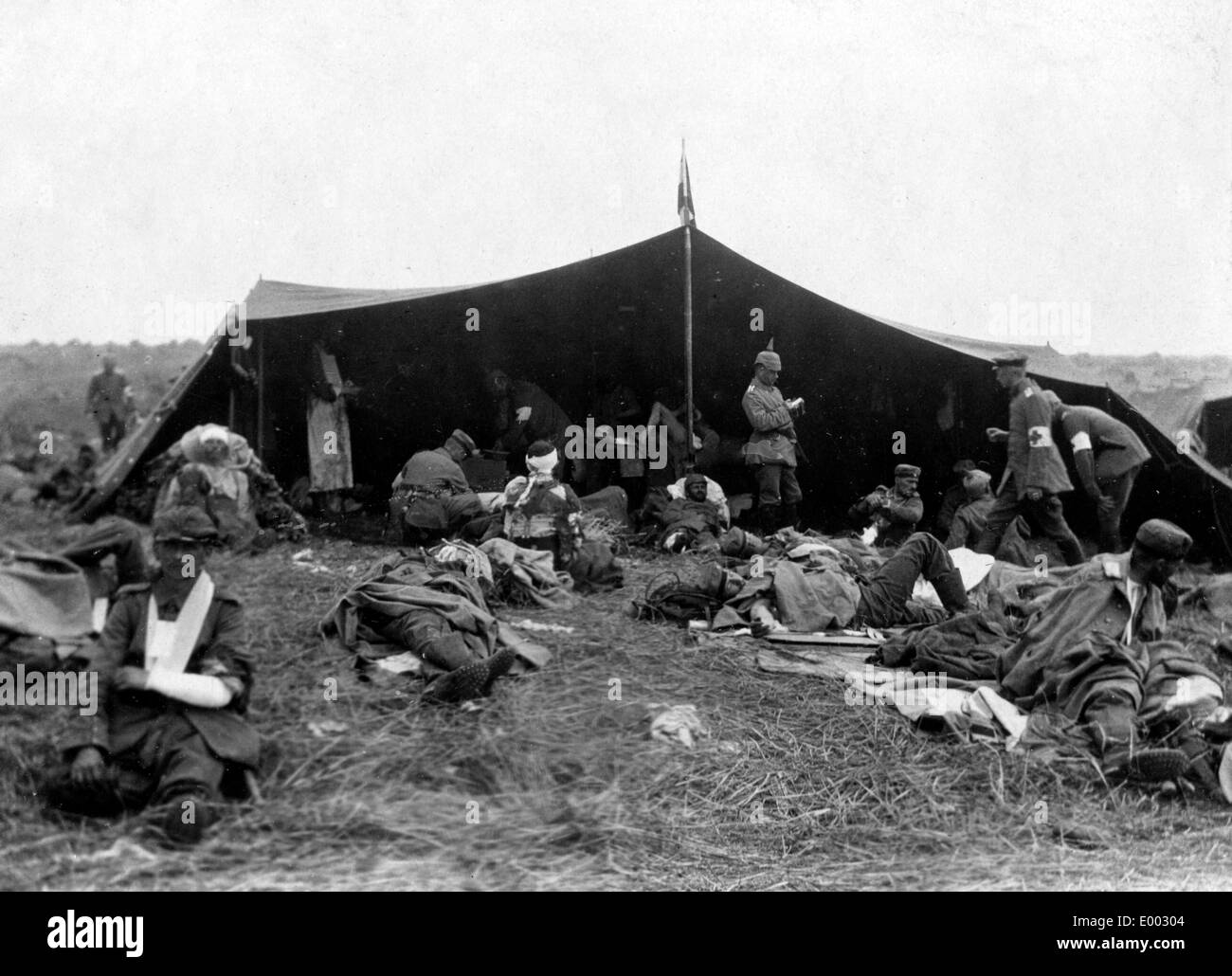 Militare tedesco ospedale da campo a fronte occidentale, 1914 Foto Stock