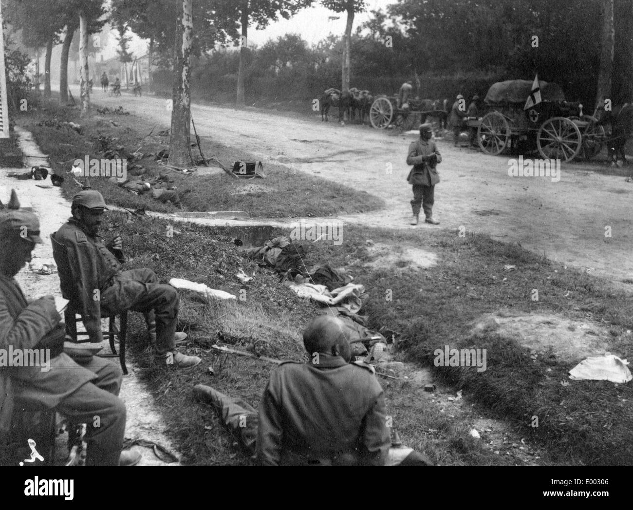 Campo tedesco ospedale in Francia dietro la parte anteriore, 1914 Foto Stock